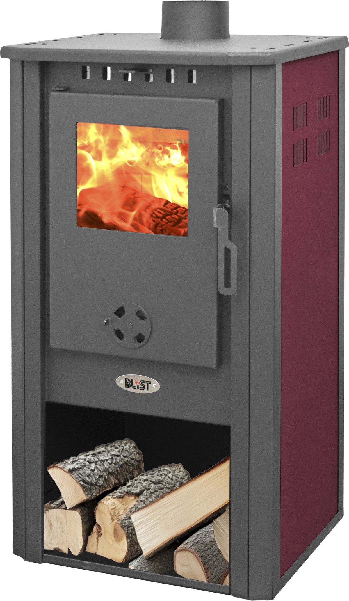 Q.TA' 1 STUFA LEGNA 9 KW ATENE S 4.0 ROSSO V6