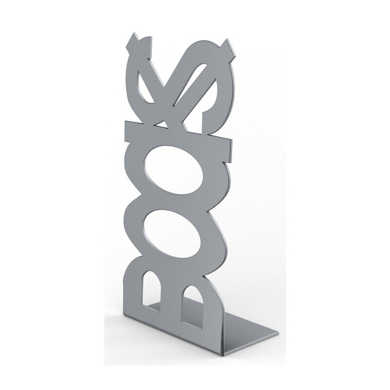 Q.TA' 10 FERMALIBRO IN ACCIAIO BOOKS ARGENTO