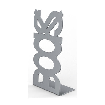 Q.TA' 10 FERMALIBRO IN ACCIAIO BOOKS ARGENTO