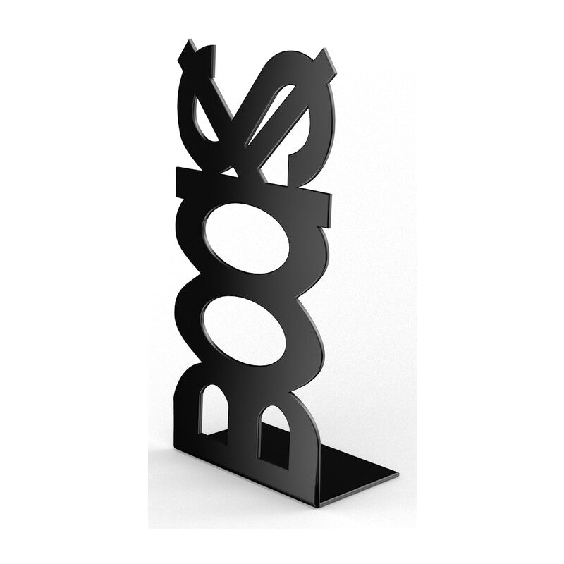 Q.TA' 10 FERMALIBRO IN ACCIAIO BOOKS NERO