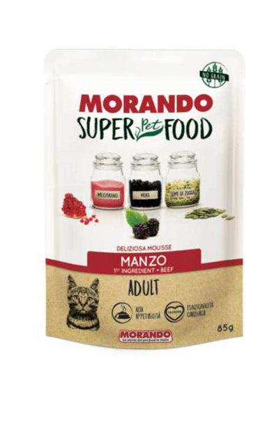 Q.TA'. 24 CIBO GATTO MORANDO SUPERFOOD 85 G MOUSSE MAN