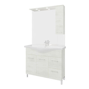 ARREDO BAGNO MOD.RUBINO ROVERE BIANCO 105 CM