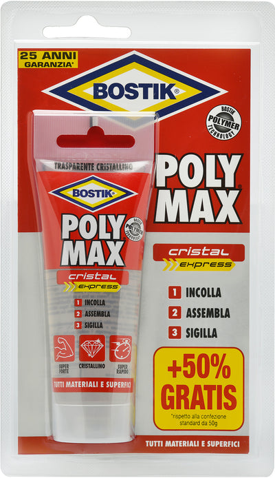 Q.TA'. 12 BOSTIK POLYMAX CRISTAL EXPRESS 75 G BLISTER