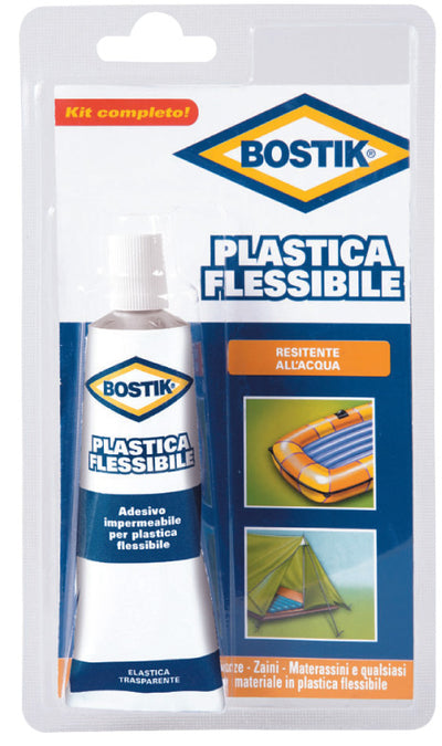 Q.TA'. 6 BOSTIK PLASTICA FLESSIBILE TUBETTO 50 G BLISTER