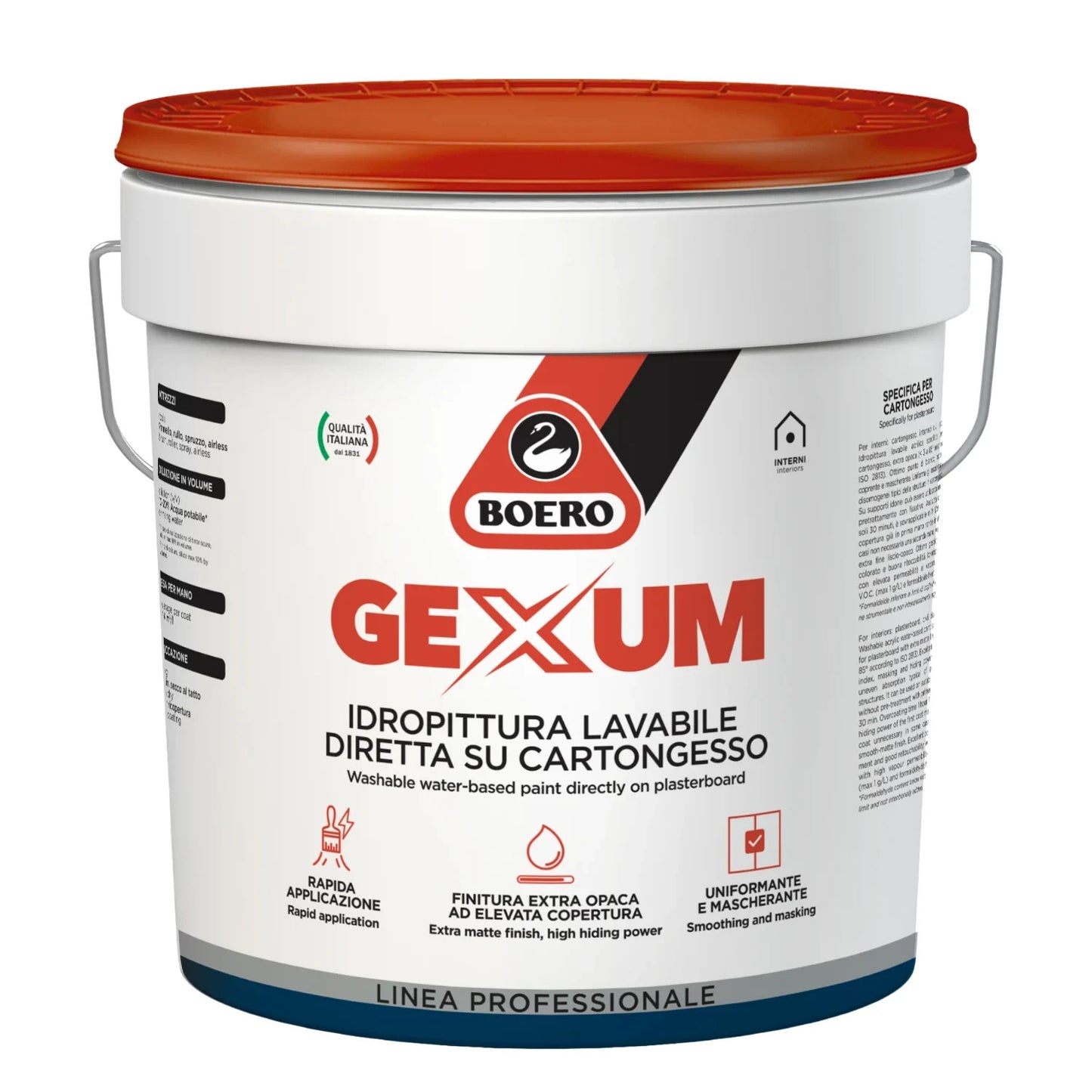 Boero Gexum idropittura lavabile diretta su cartongesso extra opaco LT 12