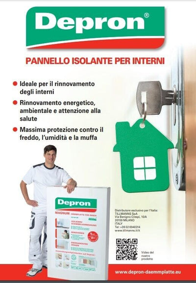 KIT 20 PANNELLI ISOLANTI DEPRON 125X80CM H9mm + COLLA ADESIVO 8KG GLUTOLIN HS