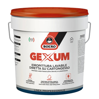 Boero Gexum idropittura lavabile diretta su cartongesso extra opaco LT 12