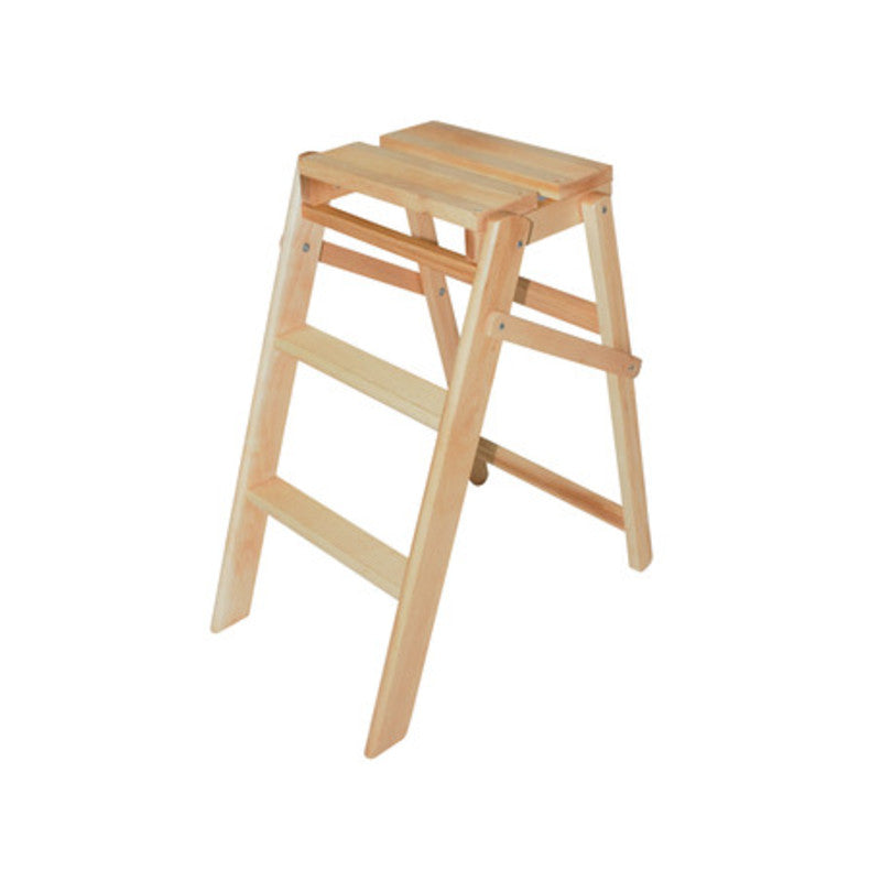 Q.TA' 1 SGABELLO LEGNO A 3 GRADINI PIEGHEVOLE