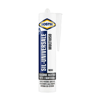 Q.TA' 12 BOSTIK SIL-UNIVERSALE 280 ML NERO CARTUCCIA