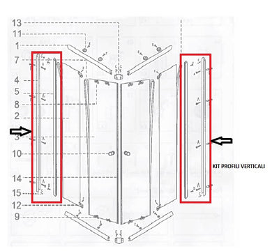 ZZ-BOX DOCCIA CM.70X90(KIT PROFILI VERTICALI)