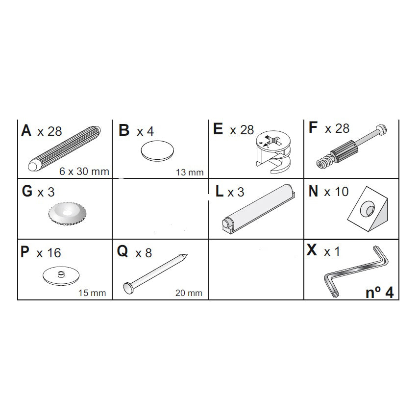 ZZ-KIT CREDENZA 3A ZAIKEN-(KIT VITI)