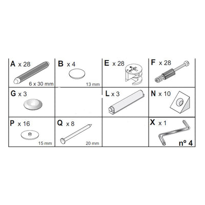 ZZ-KIT CREDENZA 3A ZAIKEN-(KIT VITI)