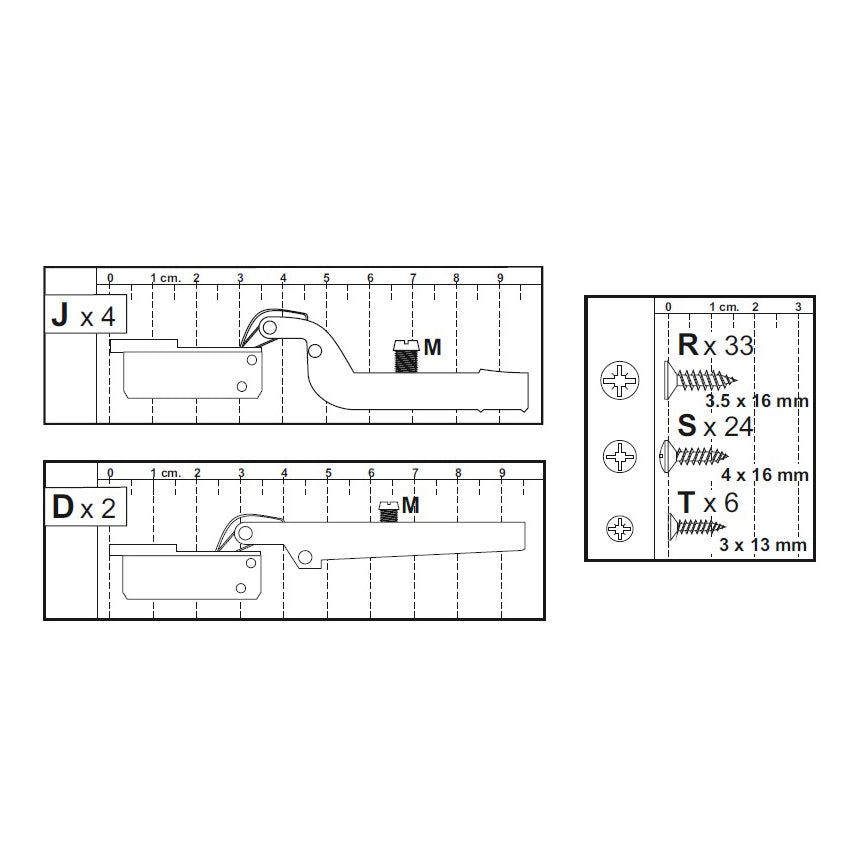 ZZ-KIT CREDENZA 3A ZAIKEN-(CERNIERE)