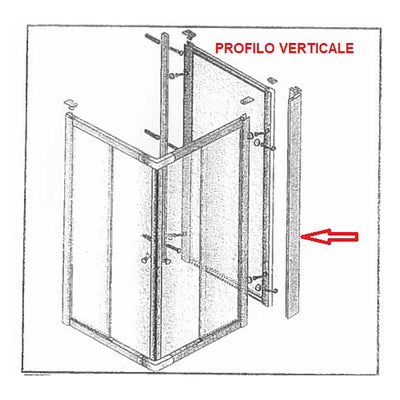 ZZ-PROFILO VERTICALE X PARETE FISSA CRIST.TRAS/SER.MM.6CM.74/80LUSSO