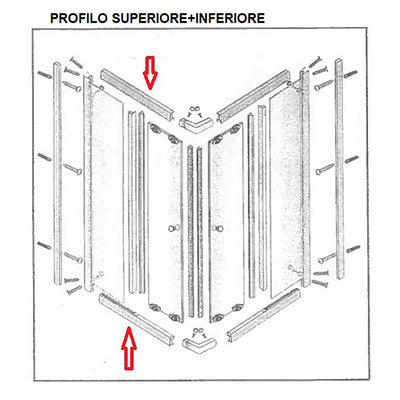 ZZ-PROFILO SUP+INF.X BOX DOCCIA CRIST.TRAS/SER MM.6 CM.80X80 LUSSO