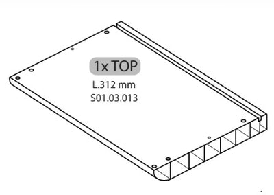 ZZ-1XTOP L.312 mm X ARMADIO SPOGLIATOIO RESINA A 1 POSTO IN KIT C/SERRAT