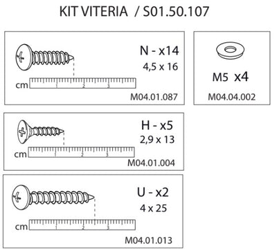 ZZ-KIT VITERIA S01.50.107 X ARMADIO SPOGLIATOIO RESINA A 1 POSTO IN KIT C/SERRAT