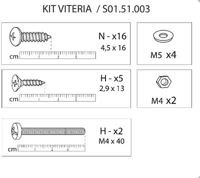 ZZ-KIT VITERIA S01.51.003 X ARMADIO SPORCO PULITO RESINA 1 ANTA 175X59X39 KIT