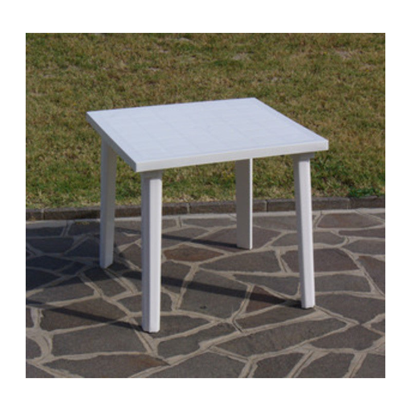 Q.TA' 1 TAVOLO RESINA WEEKEND 80X80XH72CM BIANCO