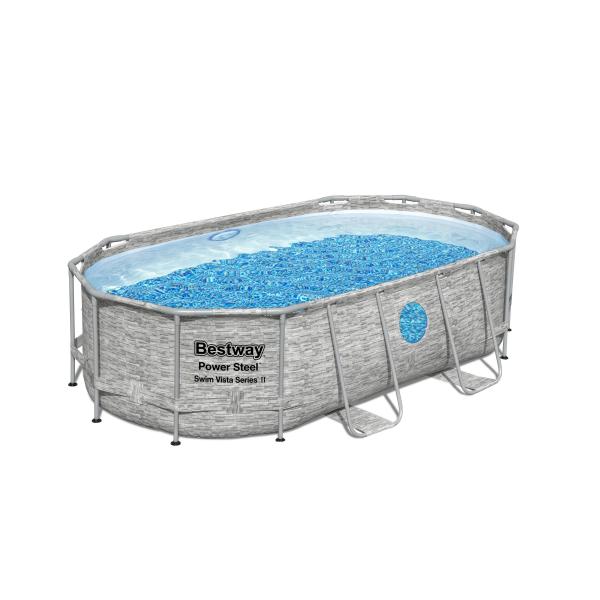 PISCINA C/TELAIO E POMPA OVALE 427X250XH100 CM 56714