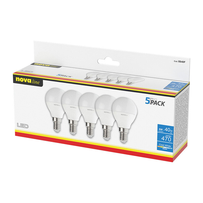 Q.TA' 1 NOVA LAMPADINA LED SFERETTA E14 6W 6500K 5