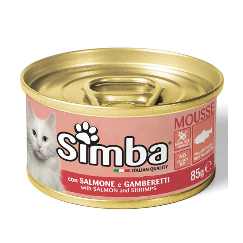 Q.TA' 24 CIBO GATTO MONGE SIMBA 85G SALMONE E GAMBERETTI