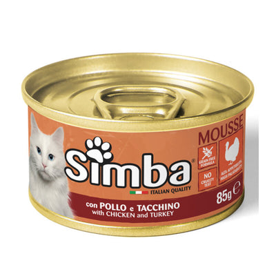 Q.TA' 24 CIBO GATTO MONGE SIMBA 85 G POLLO E TACCHINO