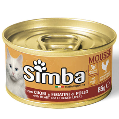 Q.TA'. 24 CIBO GATTO MONGE SIMBA 85 G CUORI E FEGATINI POLLO