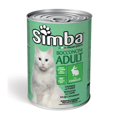 Q.TA' 24 CIBO GATTO MONGE SIMBA 415 G BOCCONCINI CONIGLIO