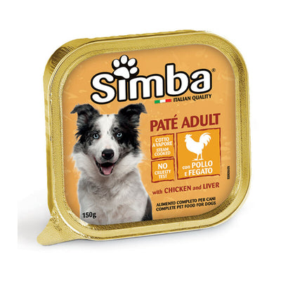 Q.TA' 24 CIBO CANE MONGE SIMBA 150 G PATE VSC POLLO FEGAT