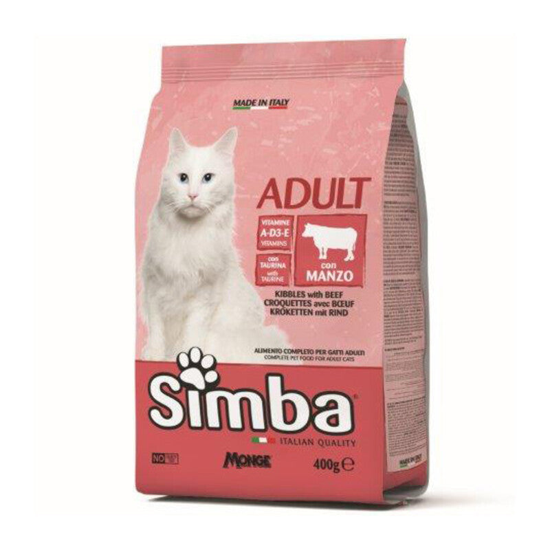 Q.TA' 1 CIBO GATTO MONGE SIMBA 400 G CROCCANTINI MANZO