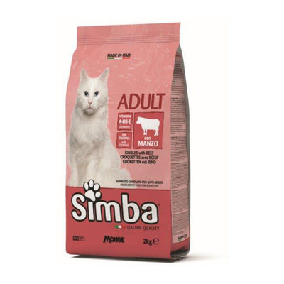 Q.TA' 1 CIBO GATTO MONGE SIMBA 2 KG CROCCANTINI MANZO