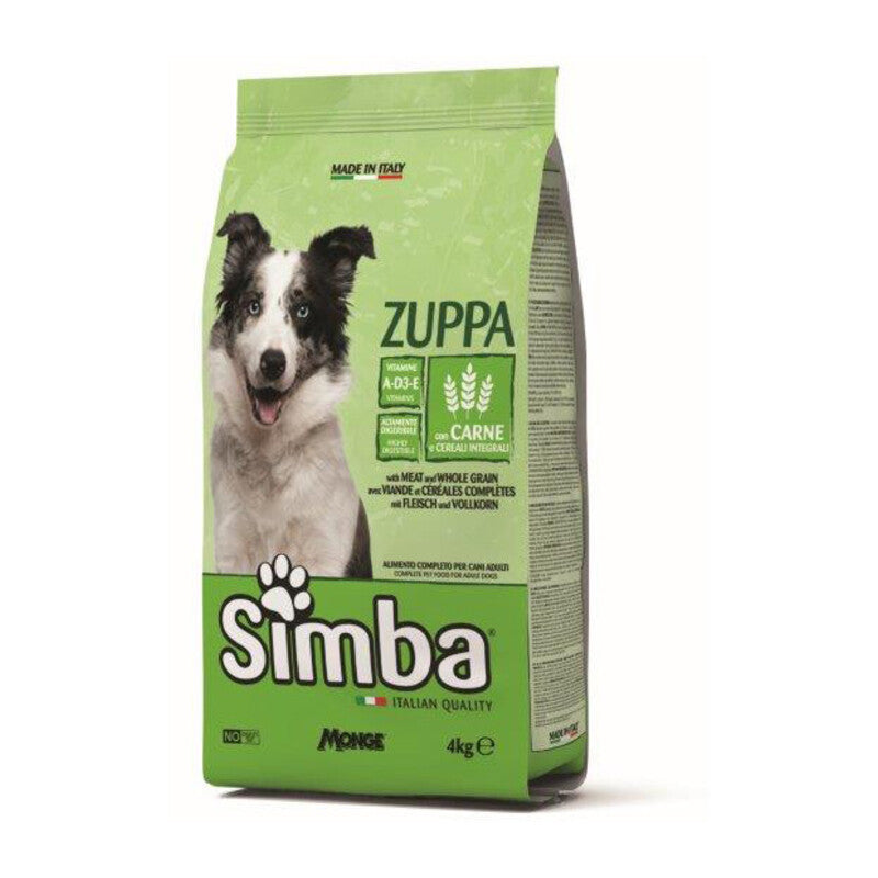 Q.TA' 1 CROCCHETTA CANE MONGE SIMBA 4KG ZUPPA CARNE E CEREALI