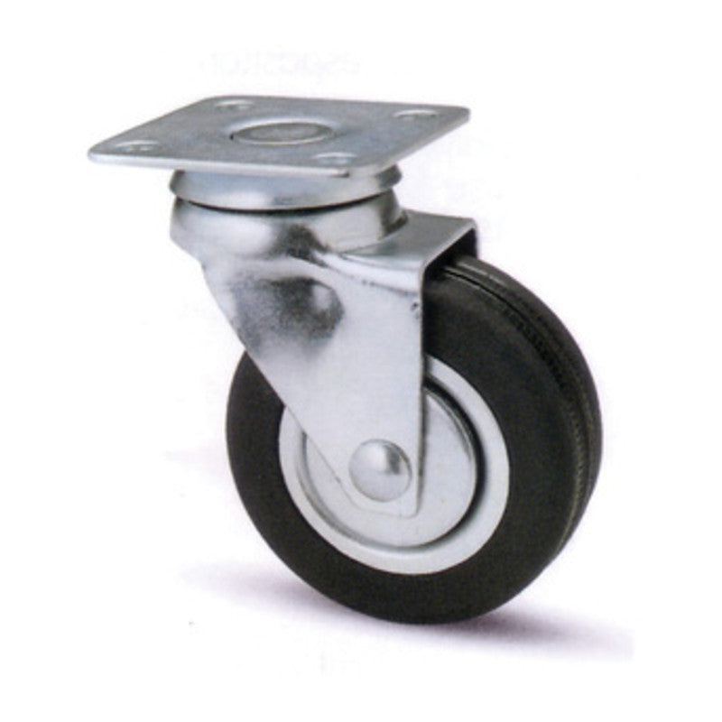 Q.TA' 20 RUOTA MOBILE D 50MM GOMMA DOPPIA COR 160 PIASTRA