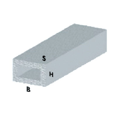 Q.TA' 5 PROFILO ARGENTO H.100 CM TUBO RETTANG. 20X10X1 MM**