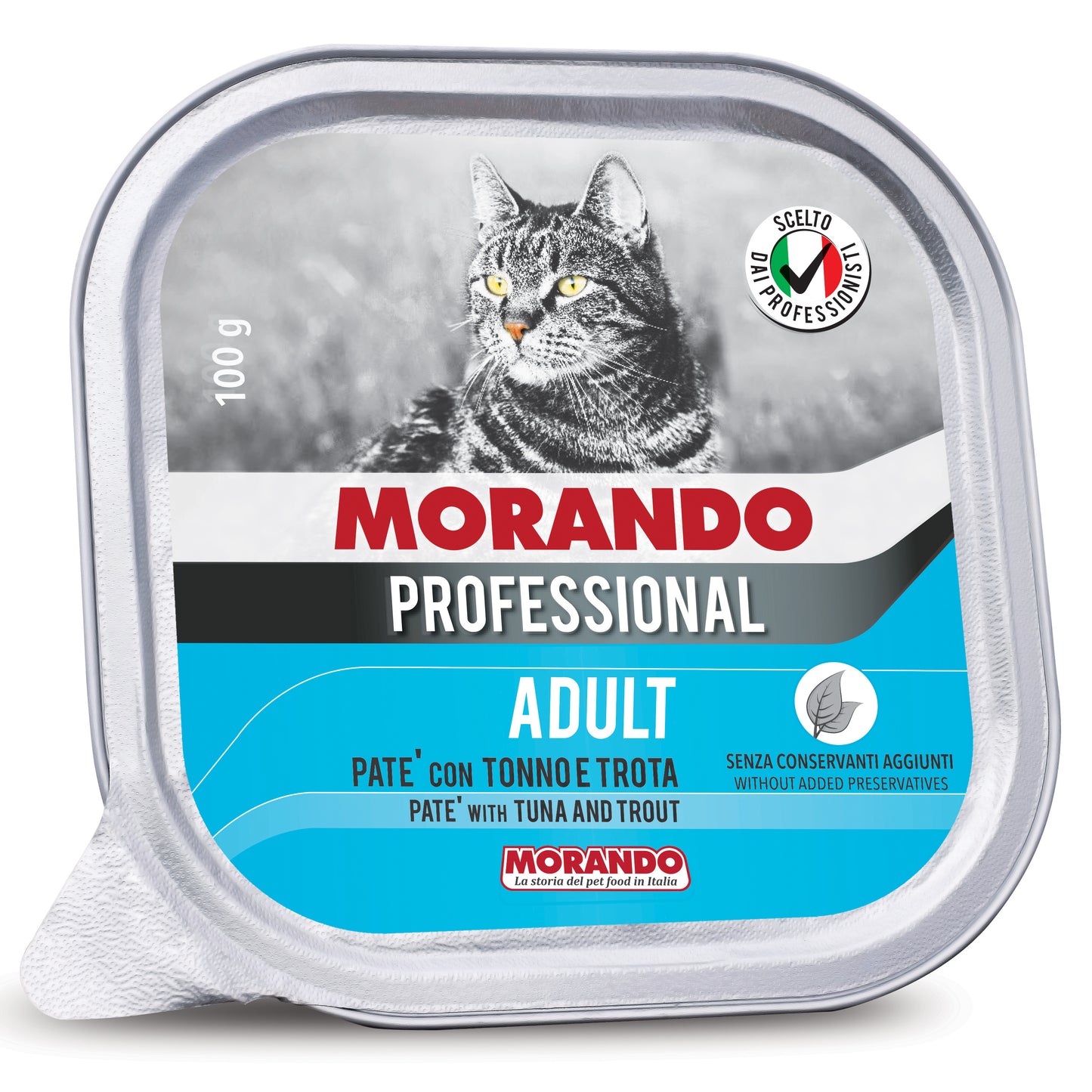 Q.TA'. 32 CIBO GATTO MORANDO VSC 100 G PATE TONNO E TROTA