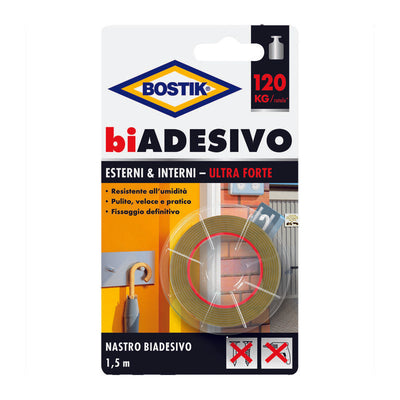 Q.TA' 6 BOSTIK NASTRO BIADESIVO ESTERNIINTERNI 19MMX1,5M