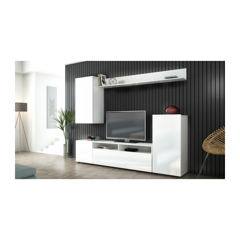 Q.TA' 1 KIT PARETE LIVING BRIDGE 210X37X170 BIANCO/B.LUC.