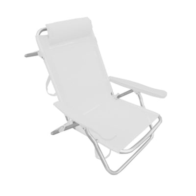 Q.TA' 2 C SPIAGGINA RECLINABILE IN ALLUMINIO BIANCA