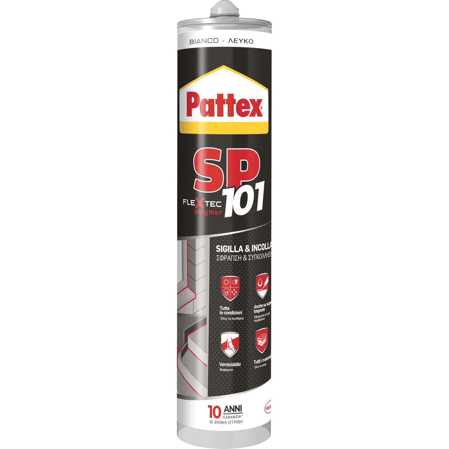 Q.TA'. 12 PATTEX SILICONE SP101 BIANCO 280 ML CARTUC.