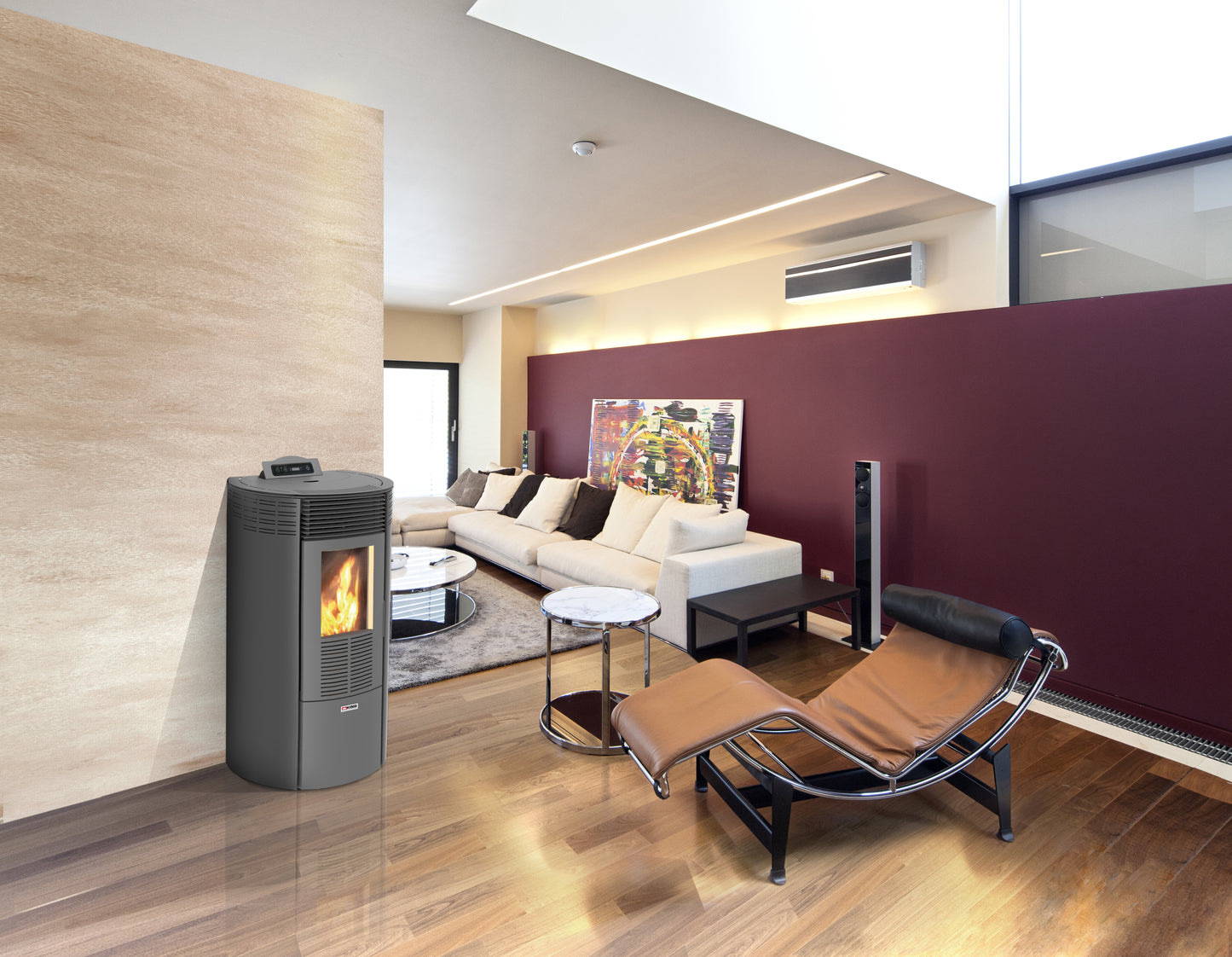 STUFA PELLET VENTIL 8.7KW KING ROUND12 ANTRACITE