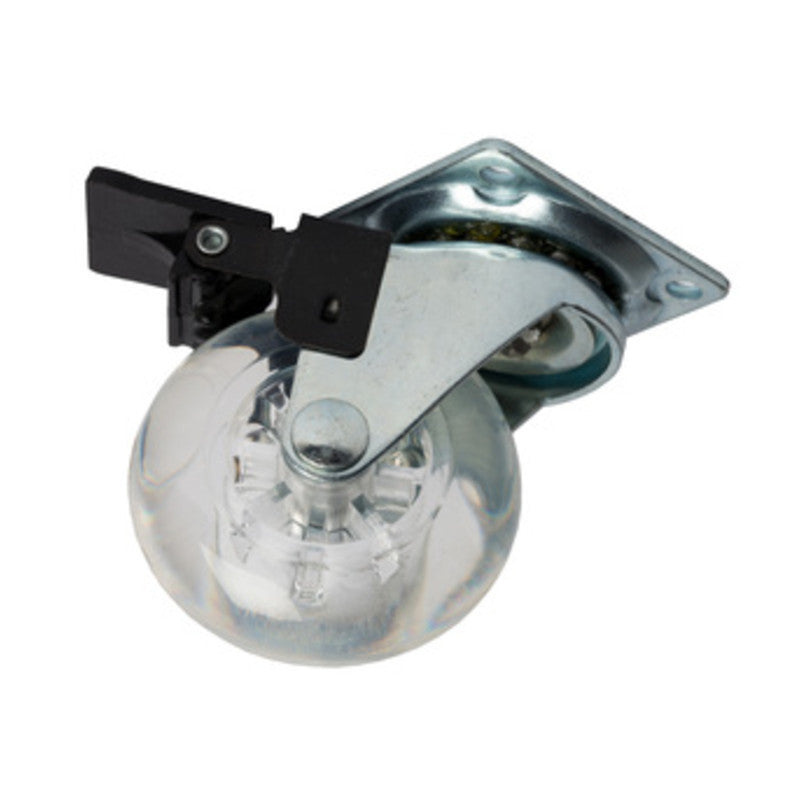 Q.TA' 12 RUOTA MOBILE D 50 MM PIASTRA C/FRENO TRASPAREN*