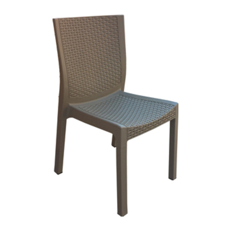 Q.TA' 1 SEDIA PANAREA RESINA EFFETTO RATTAN TORTORA