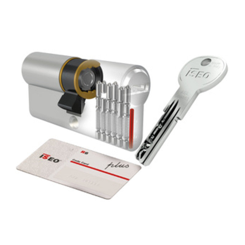 Q.TA' 1 ISEO R6 PLUS CILINDRO SAGOMATO 35-55 NICHELATO C/5CH+1