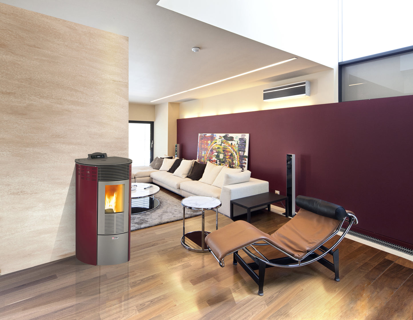 STUFA PELLET VENTIL 8.7KW KING ROUND12 BORDEAUX