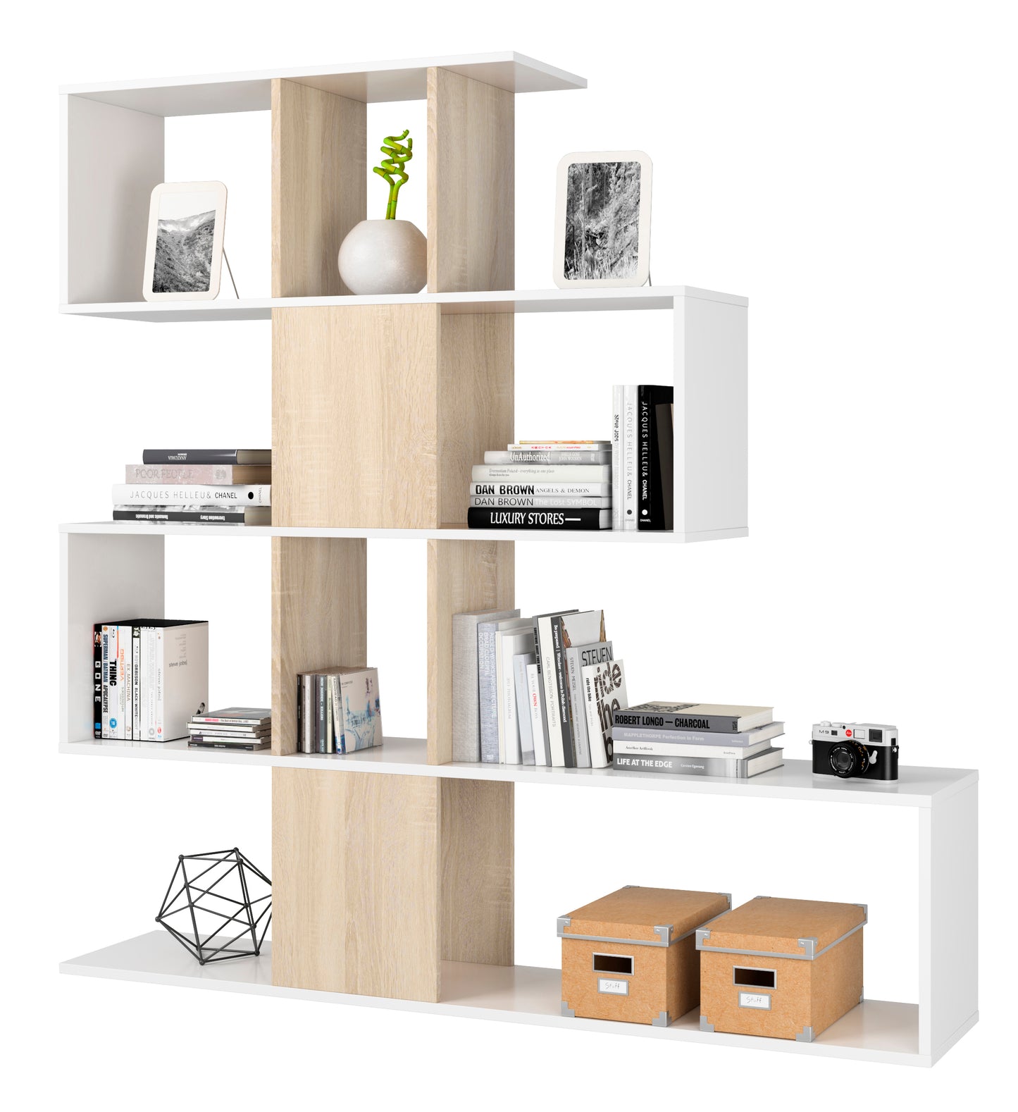 KIT LIBRERIA ZIG ZAG 145X28X145 BIANCO CANADIAN