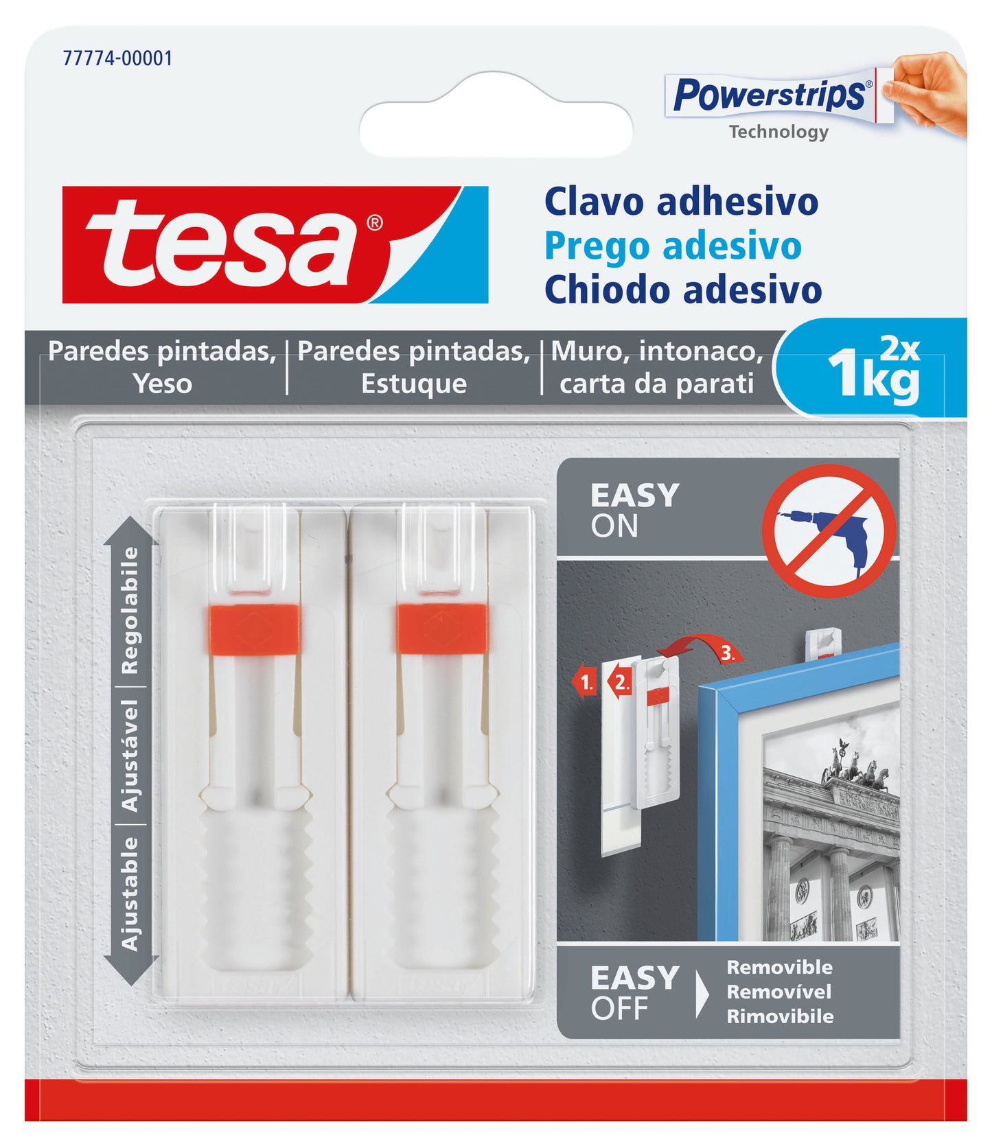 Q.TA'. 8 GANCIO ADESIVO TESA POWERSTRIPS QUADRO REG 2 Q.TA