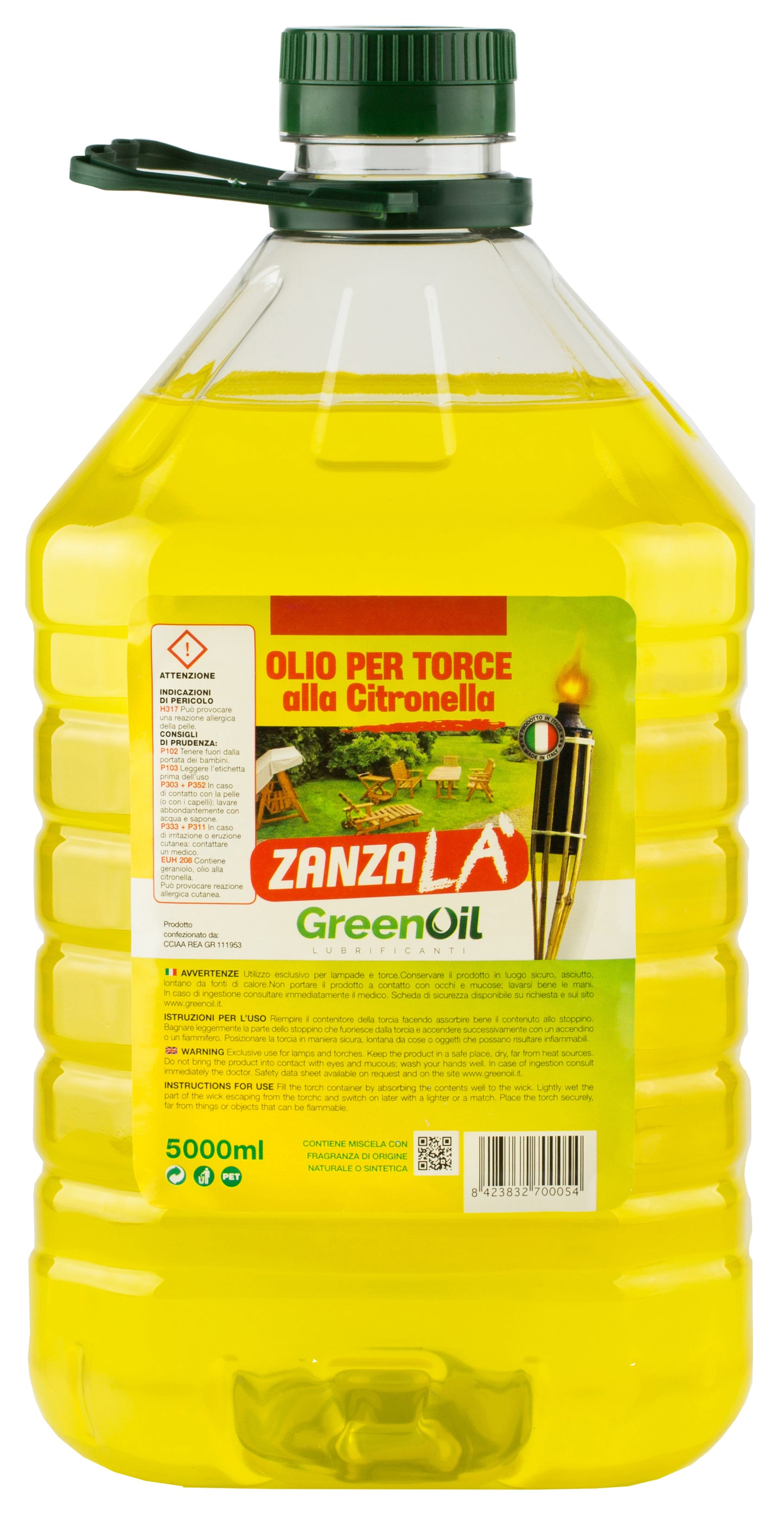 Q.TA'. 4 OLIO PER LAMPADE E TORCE ALLA CITRONELLA 5 L