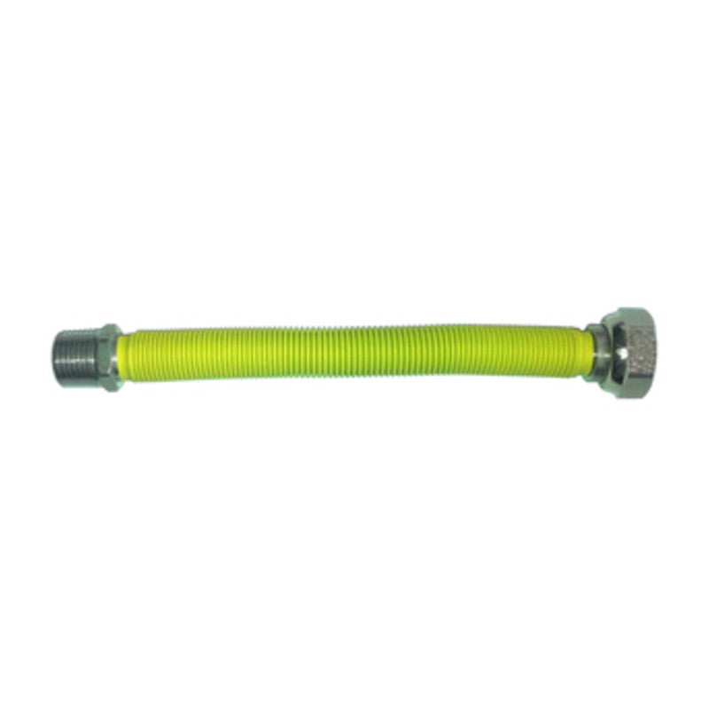 Q.TA' 1 RACCORDO INOX ESTENS GAS 1/2 MAS/FEM 200-400 GIALLO