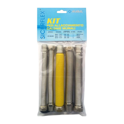 Q.TA' 1 SET 5 RACCORDI INOX ESTENSIBILI 3/4 GAS P/CALDAIA